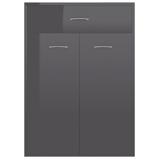 Cadao High Gloss Shoe Storage Cabinet With 2 Doors In Grey_5