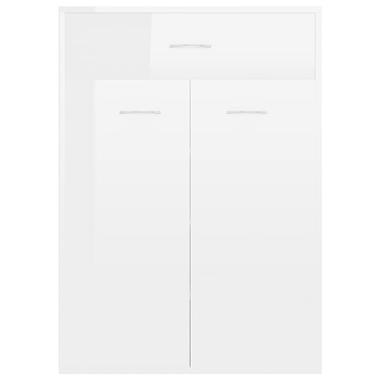 Cadao High Gloss Shoe Storage Cabinet With 2 Doors In White_5
