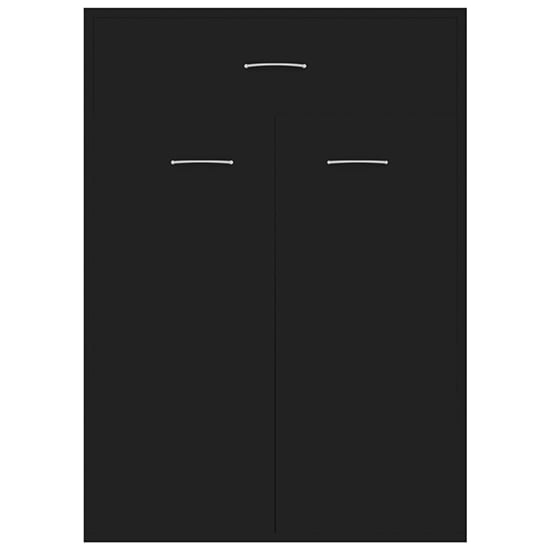 Cadao Wooden Shoe Storage Cabinet With 2 Doors In Black_5