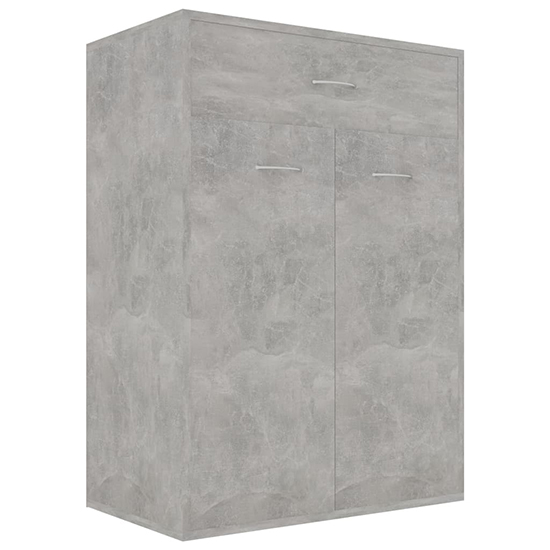 Cadao Wooden Shoe Storage Cabinet With 2 Doors In Concrete Effect