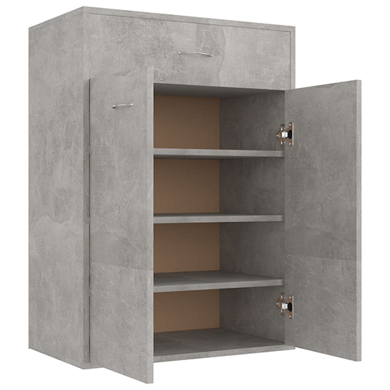 Cadao Wooden Shoe Storage Cabinet With 2 Doors In Concrete Effect_4