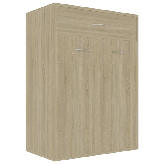 Cadao Wooden Shoe Storage Cabinet With 2 Doors In Sonoma Oak_3