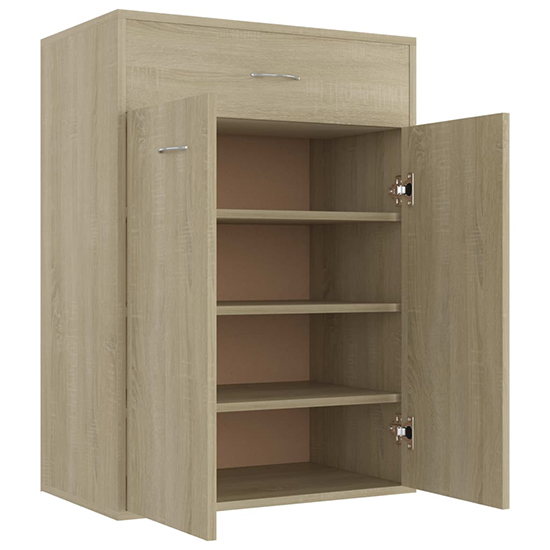 Cadao Wooden Shoe Storage Cabinet With 2 Doors In Sonoma Oak_4