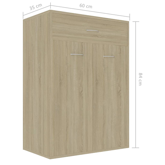 Cadao Wooden Shoe Storage Cabinet With 2 Doors In Sonoma Oak_6
