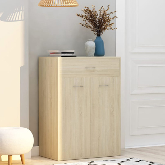 Read more about Cadao wooden shoe storage cabinet with 2 doors in sonoma oak