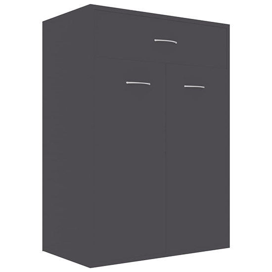 Cadao Wooden Wooden Shoe Storage Cabinet With 2 Doors In Grey_3