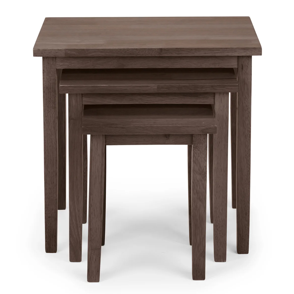 Cadee Wooden Square Nest Of 3 Tables - Walnut