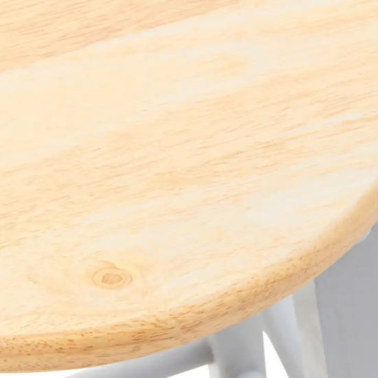 Cadell Grey Tropical Hevea Wood Bar Stools In Pair