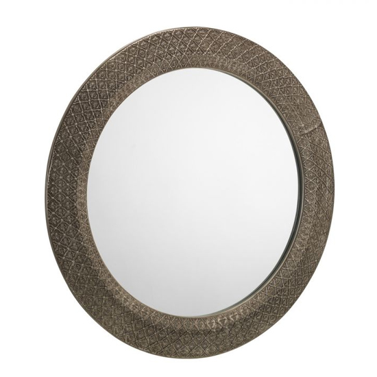 Cabrera Large Round Ornate Wall Mirror In Pewter_2