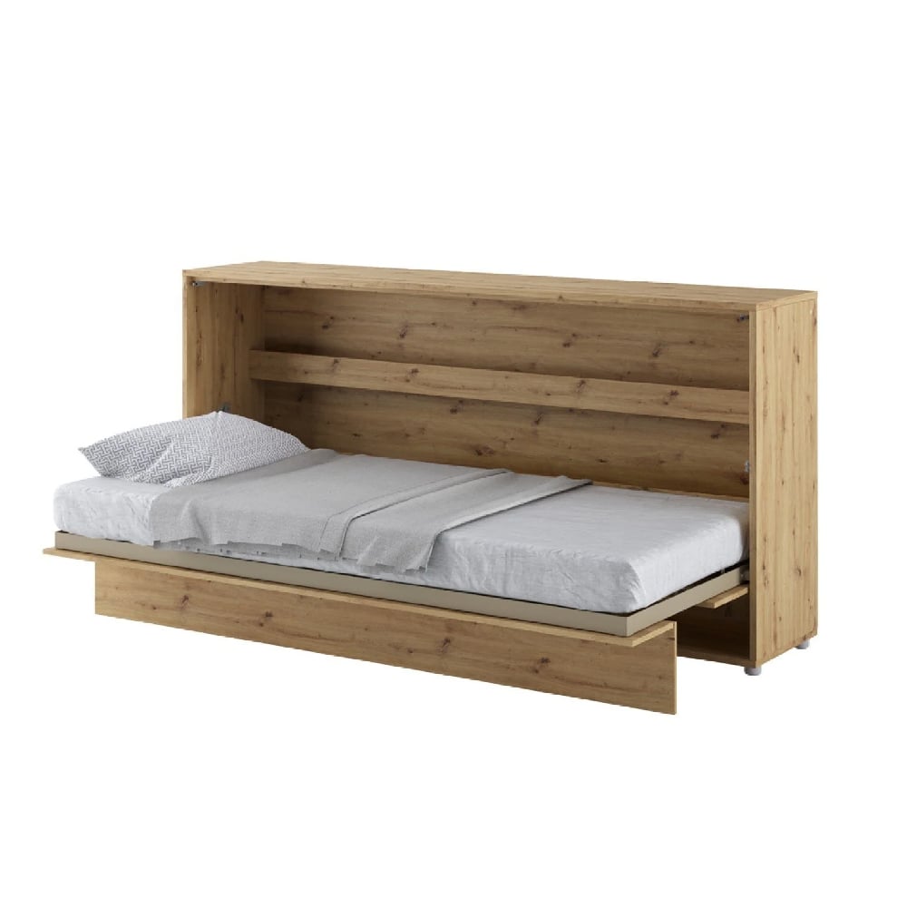 Read more about Cadillac horizontal wall wooden single bed in artisan oak