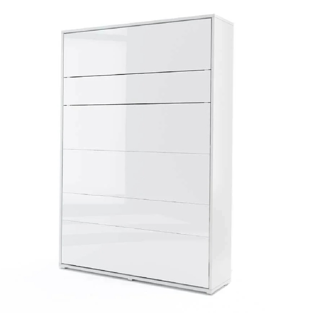 Cadillac Vertical Wall High Gloss Double Bed In White