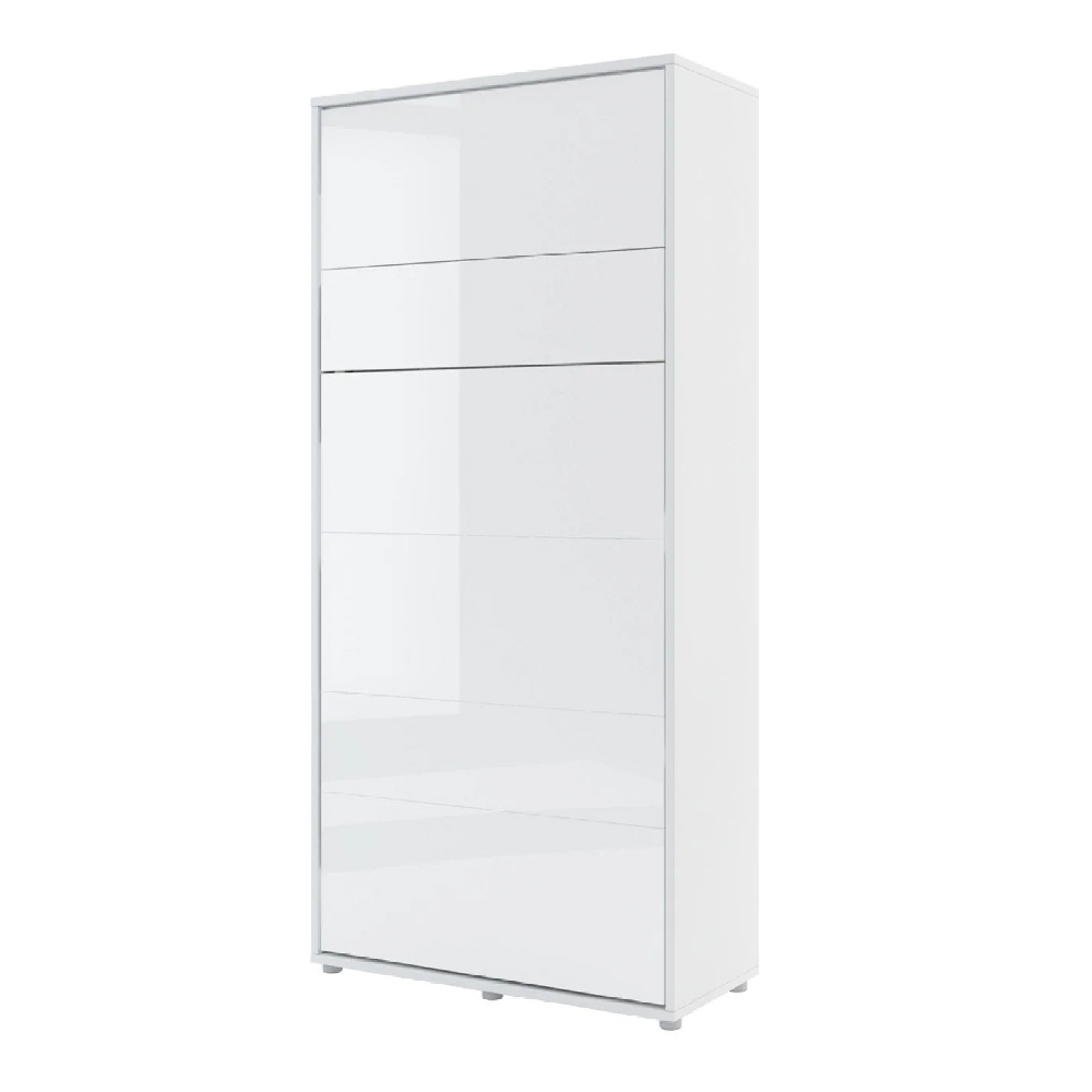 Cadillac Vertical Wall High Gloss Single Bed In White
