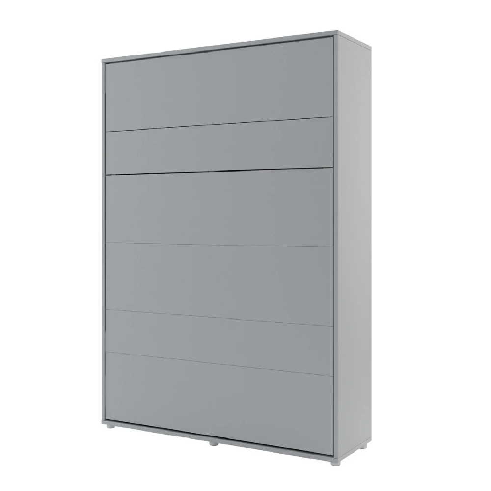 Cadillac Vertical Wall Wooden Double Bed In Matt Grey