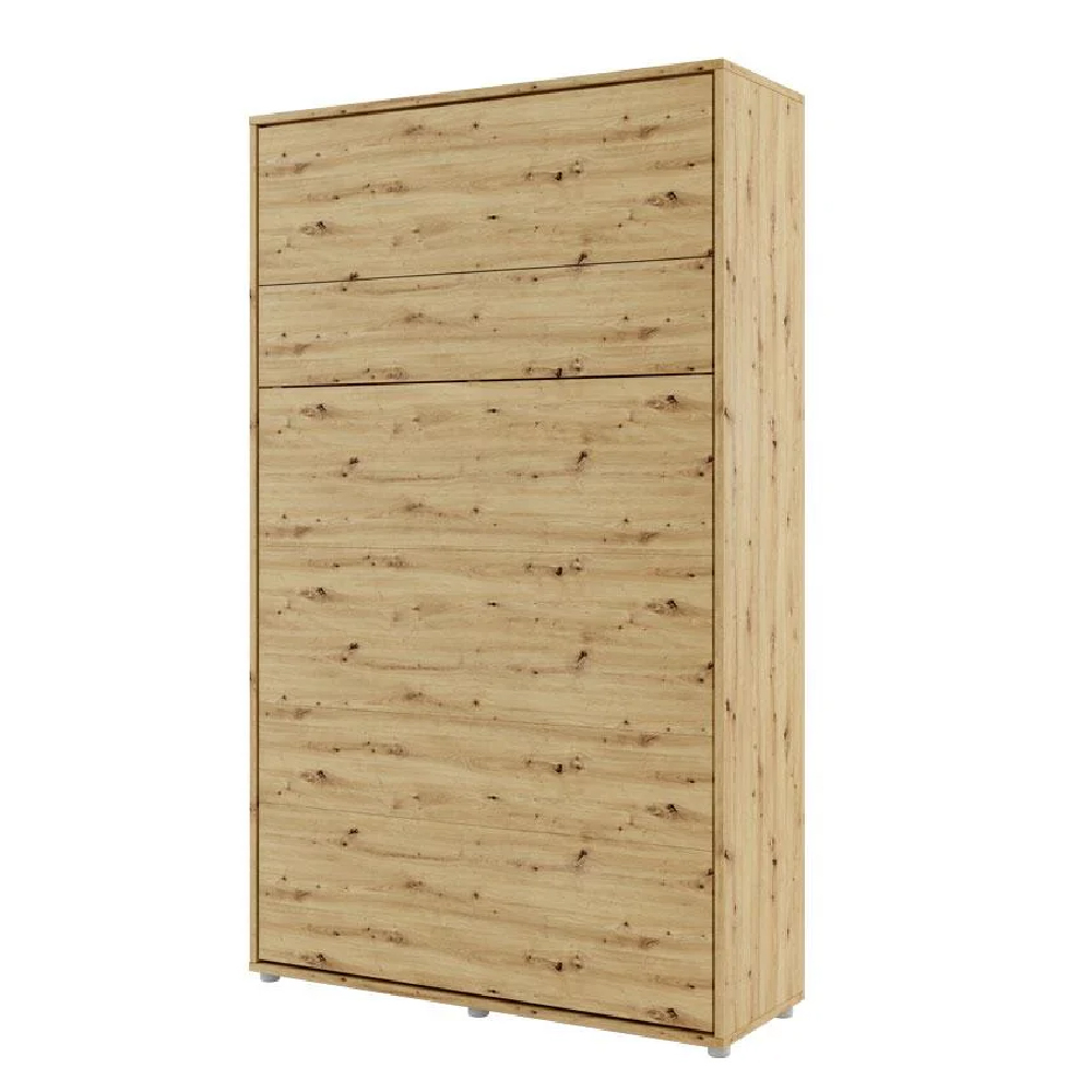 Cadillac Vertical Wall Wooden Small Double Bed In Artisan Oak