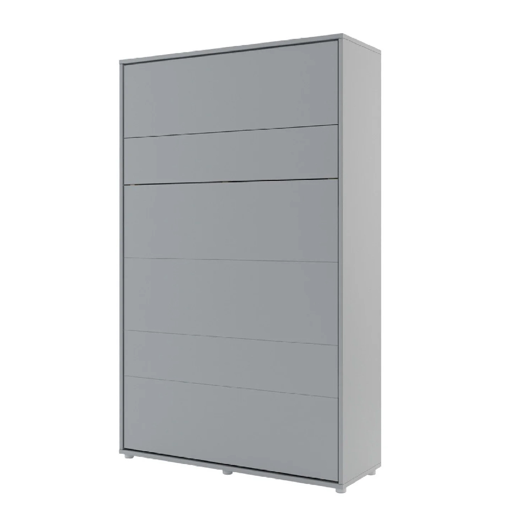 Cadillac Vertical Wall Wooden Small Double Bed In Matt Grey
