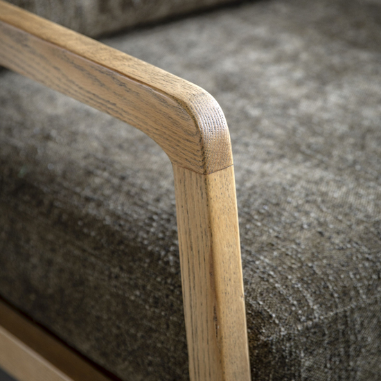 Cadiz Fabric Armchair With Wooden Frame In Moss Green