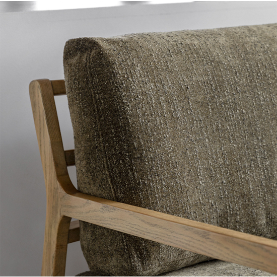 Cadiz Fabric Armchair With Wooden Frame In Moss Green