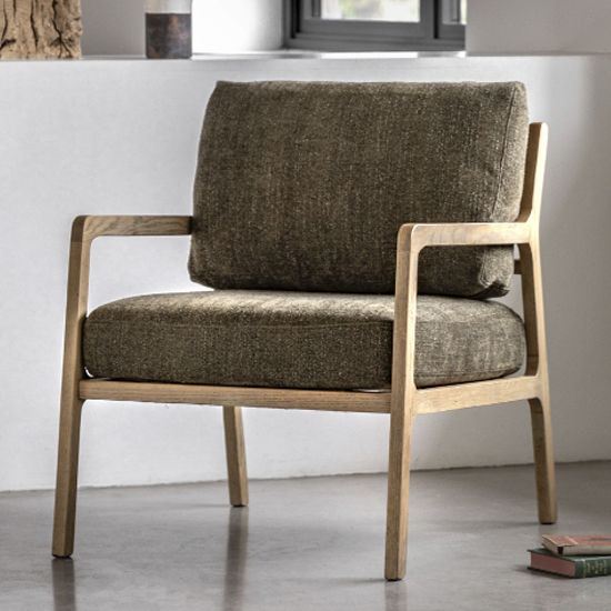 Product photograph of Cadiz Polyester Fabric Armchair In Moss Green from Furniture in Fashion
