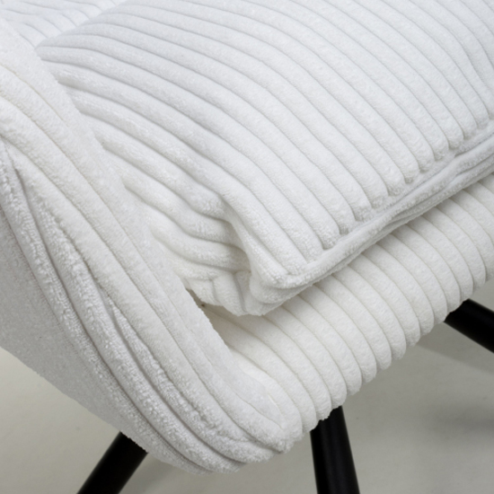 Cadott White Swivel Corduroy Fabric Dining Chair In Pair