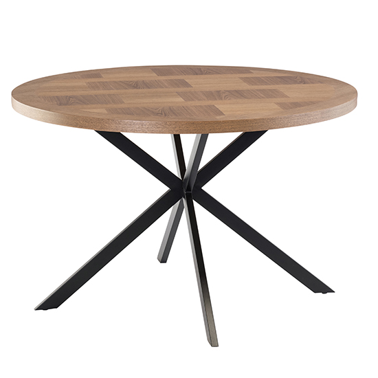 Cadott Wooden Dining Table Round With 4 Vernon Charcoal Chairs