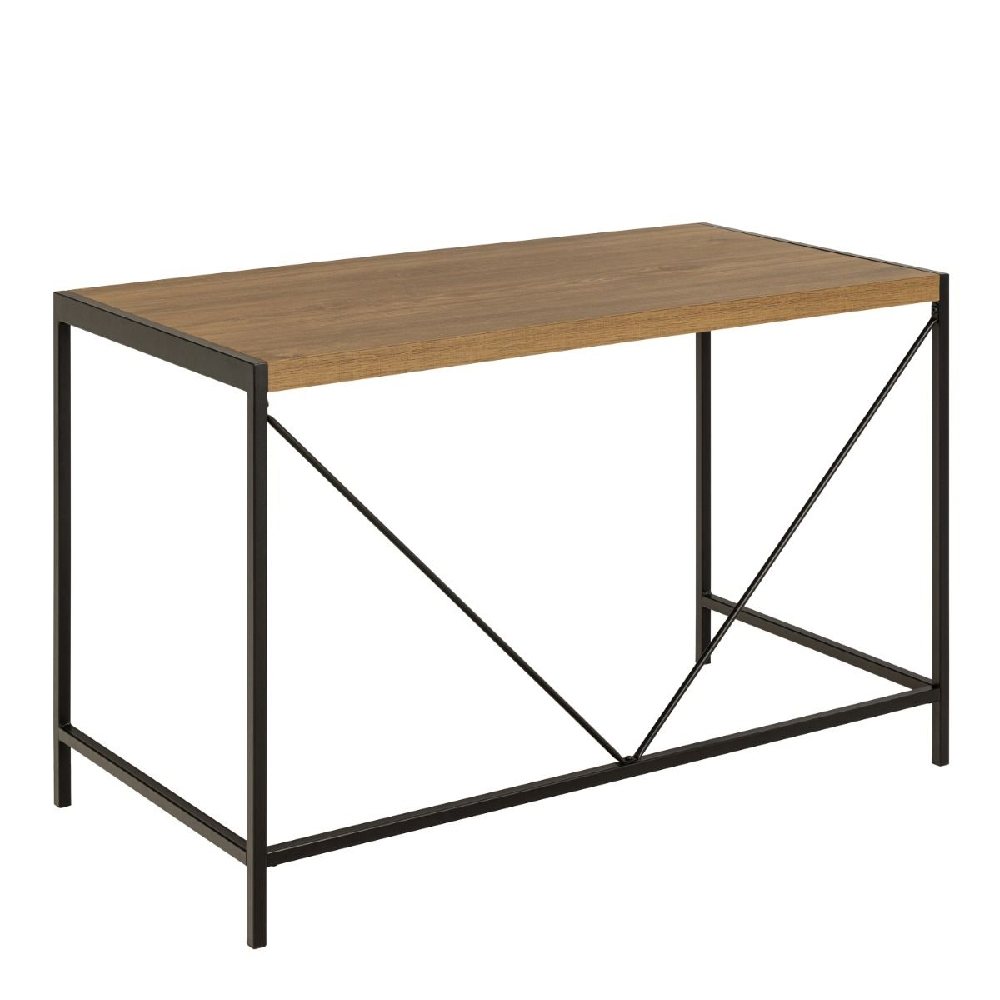 Cadott Wooden Laptop Desk With Black Metal Frame In Oak
