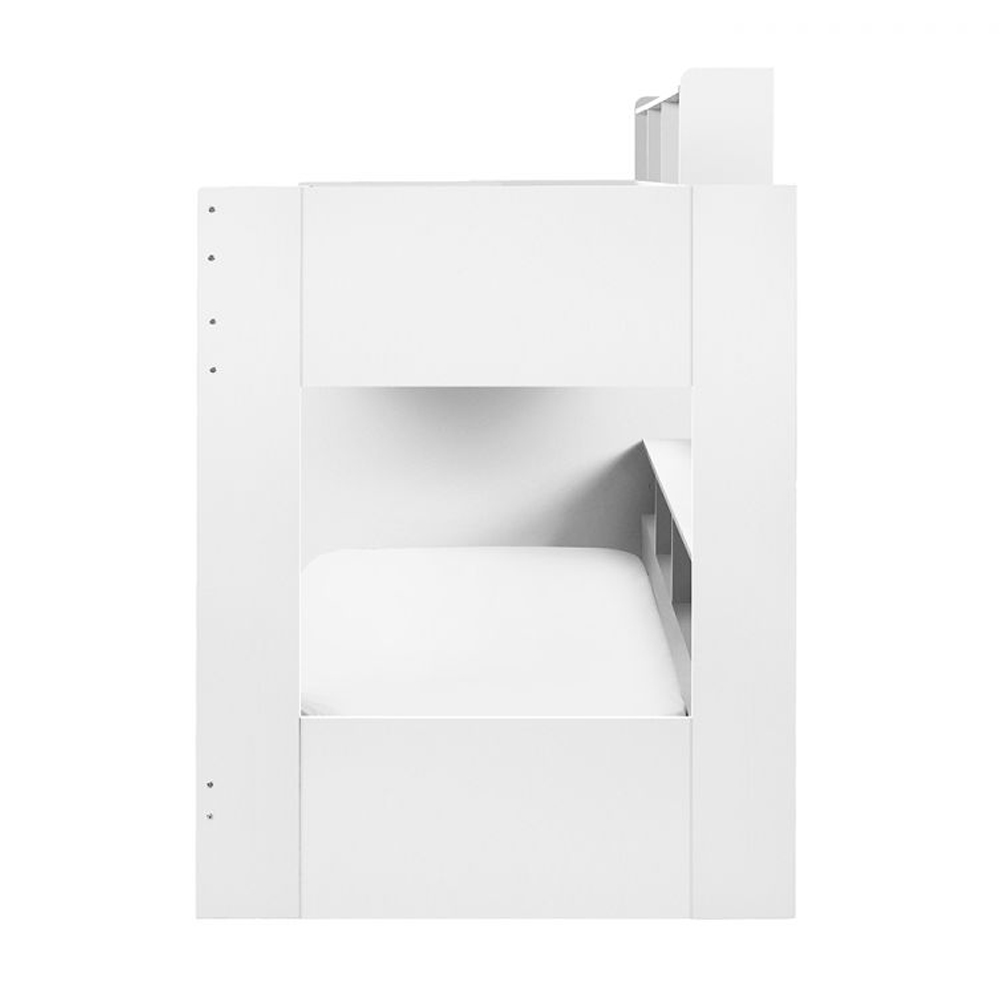 Cadott Wooden Staircase Bunk Bed With 2 Drawer In White