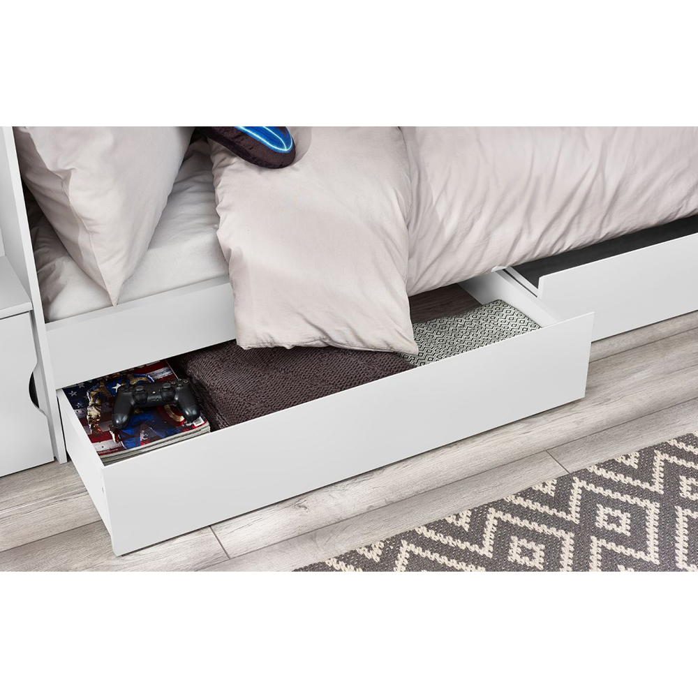 Cadott Wooden Staircase Bunk Bed With 2 Drawer In White