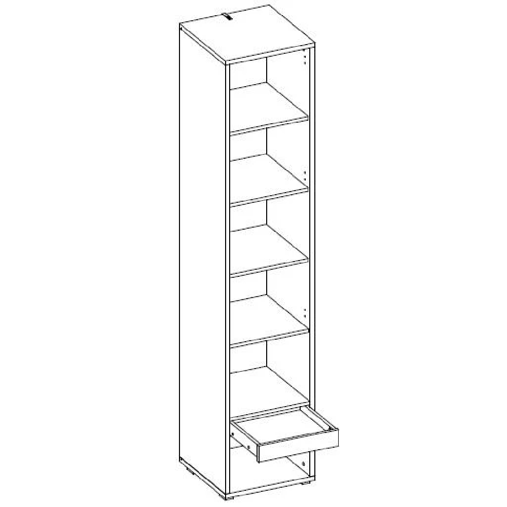 Cadott Wooden Storage Cabinet Tall With 1 Door In Matt White