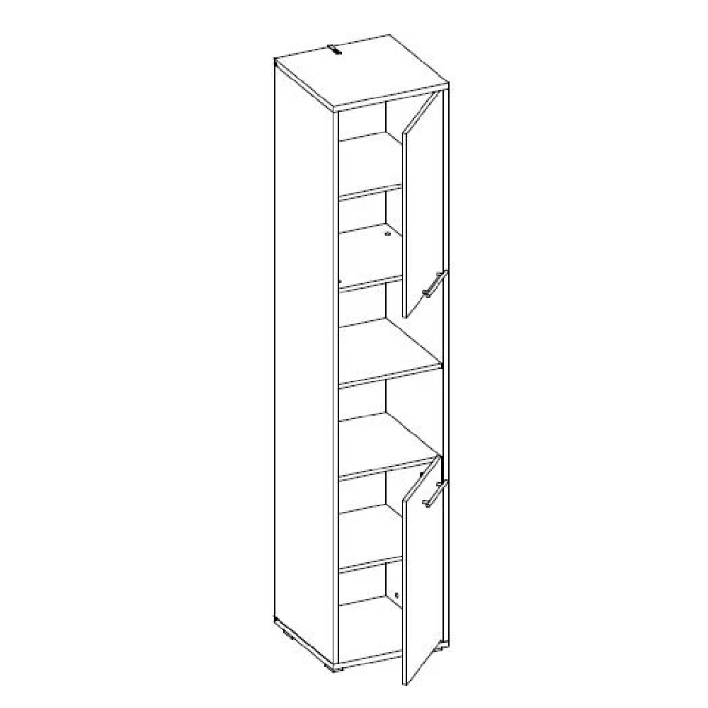 Cadott Wooden Storage Cabinet Tall With 2 Doors In Matt White
