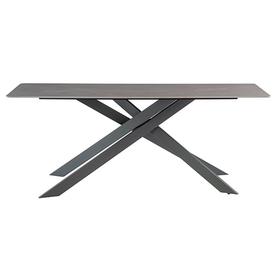 Photo of Caelan 200cm marble dining table in matt grey with grey legs