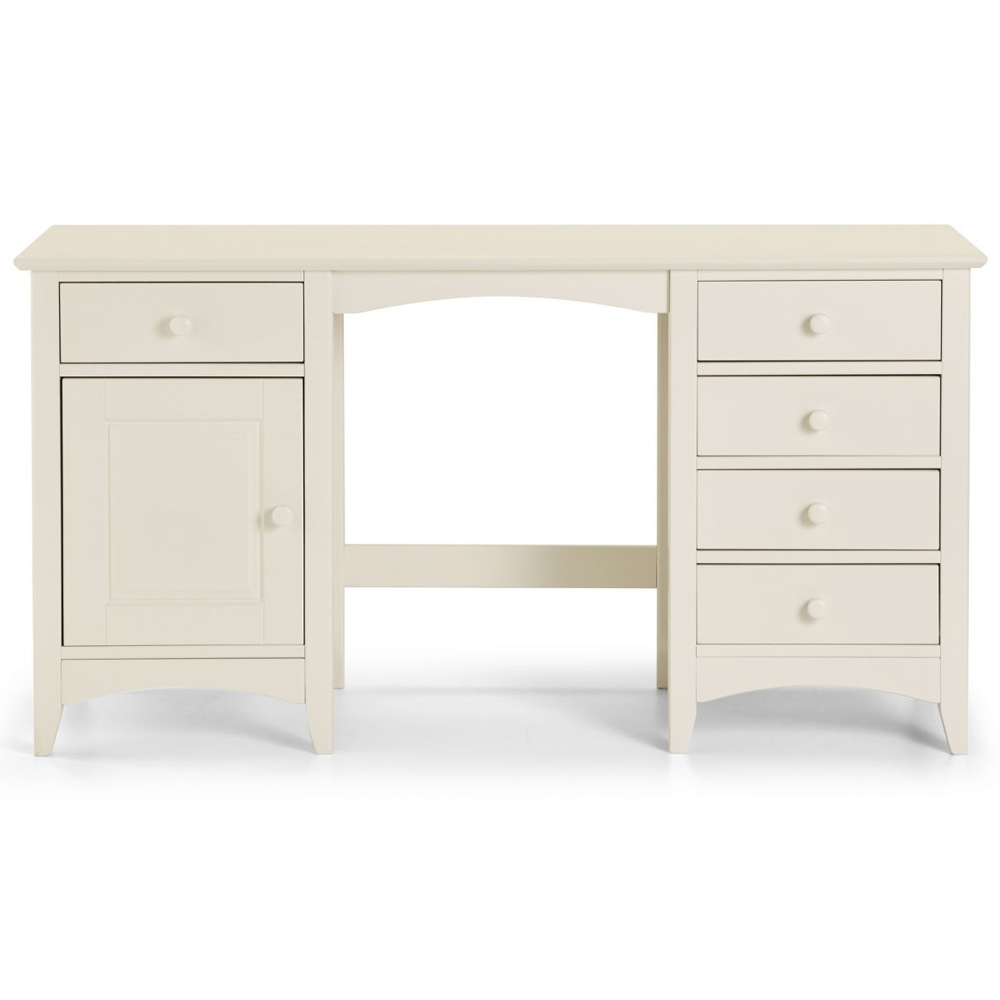 Read more about Caelia wooden dressing table with 5 drawers in stone white