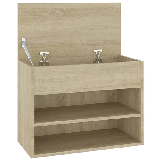 Caelius Wooden Shoe Storage Bench In Sonoma Oak