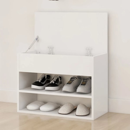 Caelius Wooden Shoe Storage Bench In White