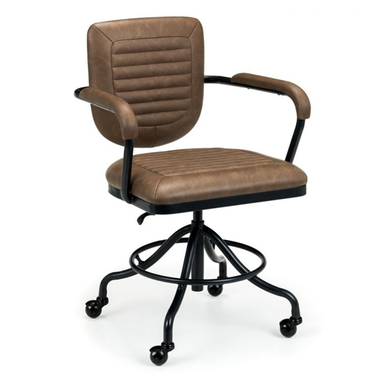 Caelum Wooden Laptop Desk With Gable Brown Office Chair