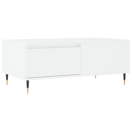 Caen Wooden Coffee Table With 1 Drawer In White