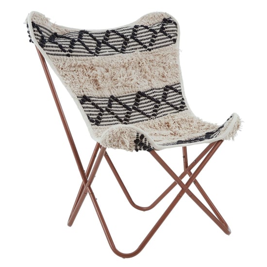 Cafenos Cotton Fabric Butterfly Bedroom Chair In Multicolor