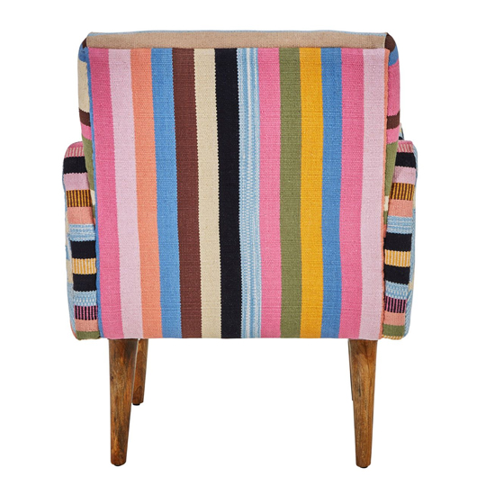 Cafenos Fabric Bedroom Chair With Wooden Legs In Multicolor