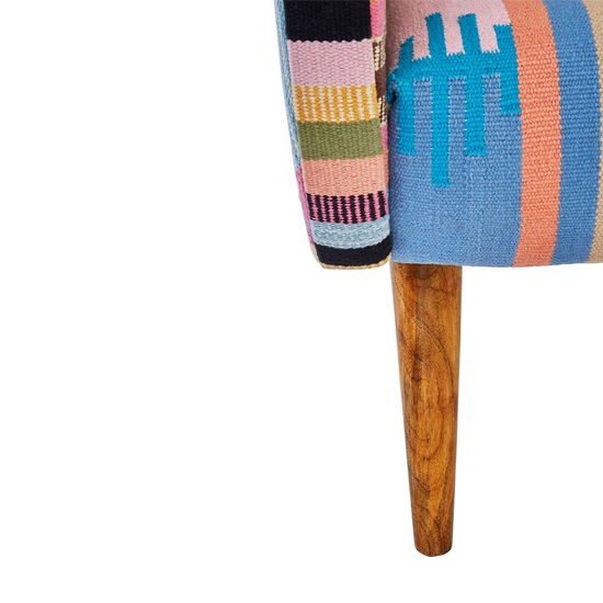 Cafenos Fabric Bedroom Chair With Wooden Legs In Multicolor