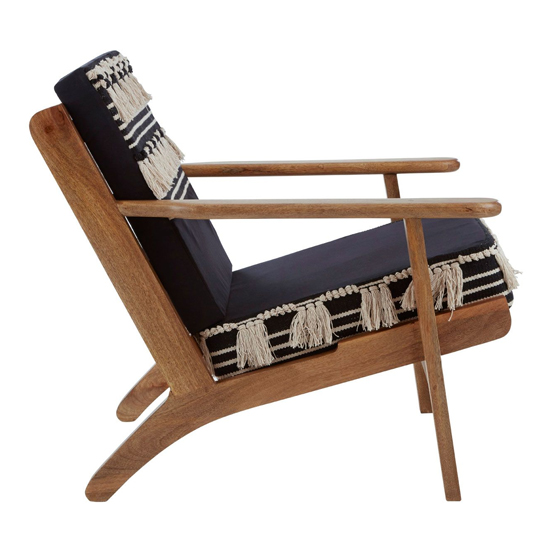 Cafenos Laid Back Fabric Bedroom Chair With Oak Frame In Black