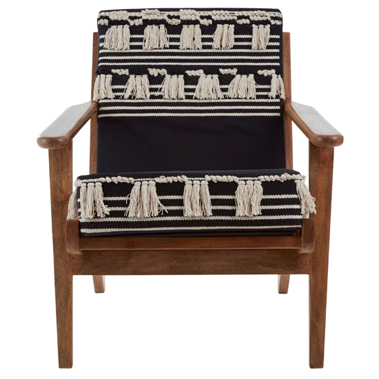 Cafenos Laid Back Fabric Bedroom Chair With Oak Frame In Black