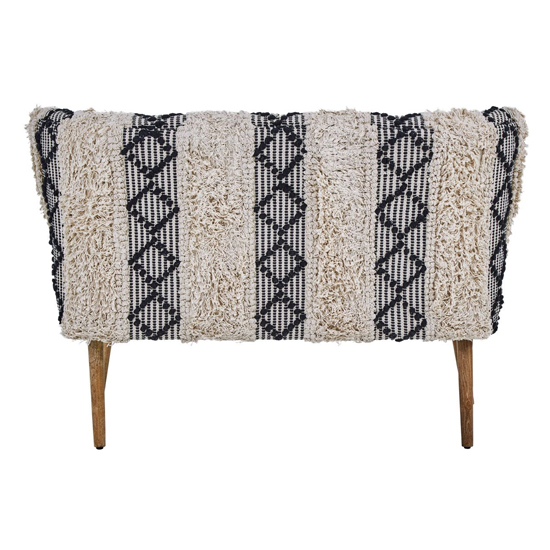 Cafenos Moroccan 2 Seater Fabric Sofa In White And Black