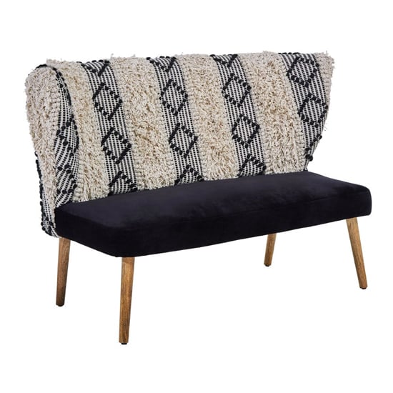 Product photograph of Cafenos Moroccan 2 Seater Fabric Sofa In White And Black from Furniture in Fashion