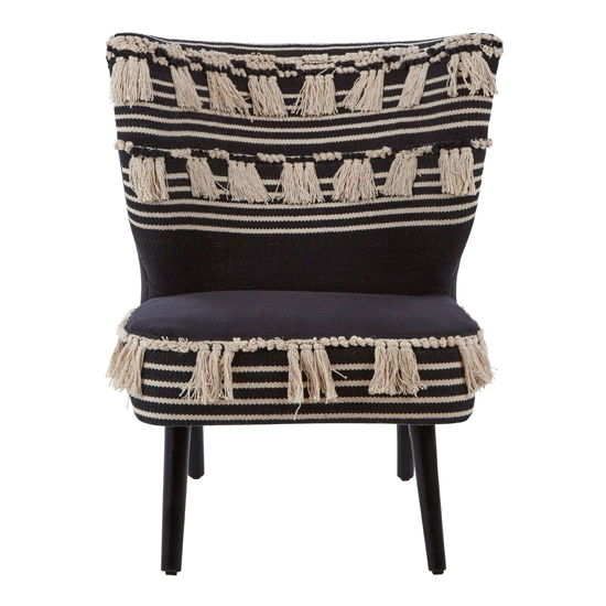 Cafenos Moroccan Fabric Bedroom Chair In Black