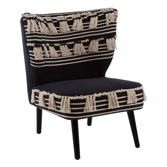Product photograph of Cafenos Moroccan Fabric Bedroom Chair In Black from Furniture in Fashion