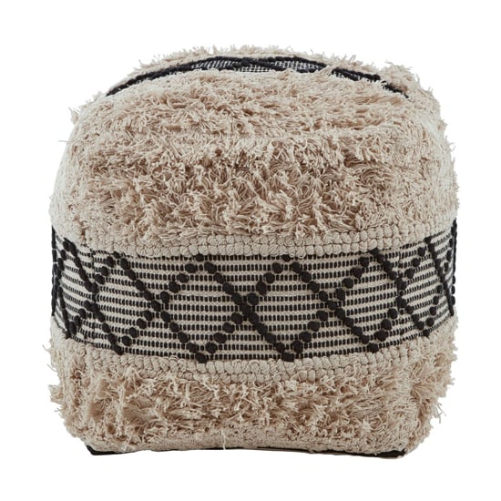 Photo of Cafenos square fabric pouffe in white