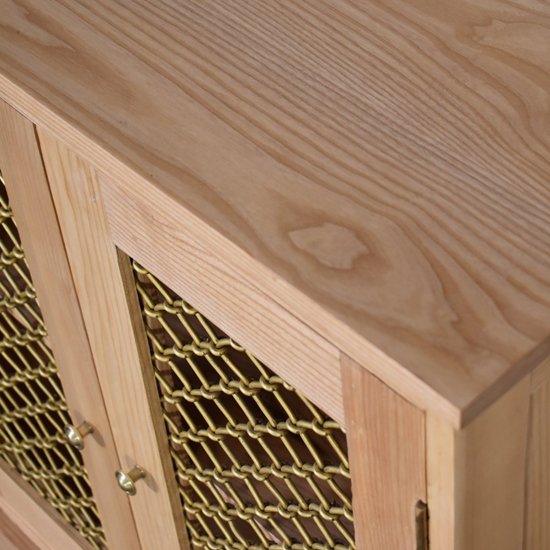 Caged Wooden Storage Cabinet In Oak Ish_3