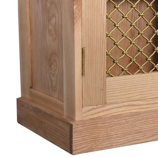 Caged Wooden Storage Cabinet In Oak Ish_4