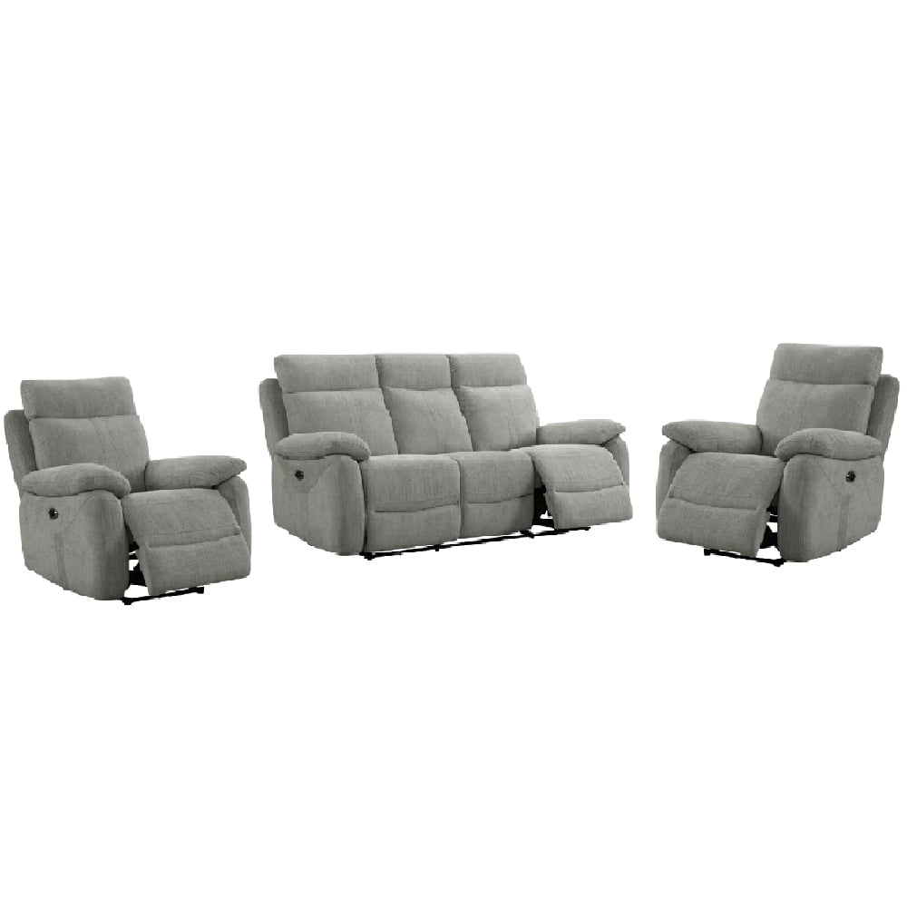Caguas Fabric Recliner 3+1+1 Seater Sofa Set In Taupe