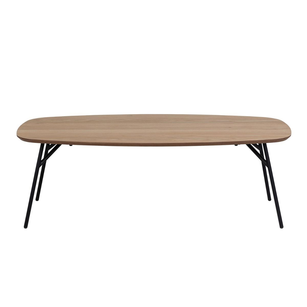 Caguas Wooden Rectangular Coffee Table In Oak And Matt Black
