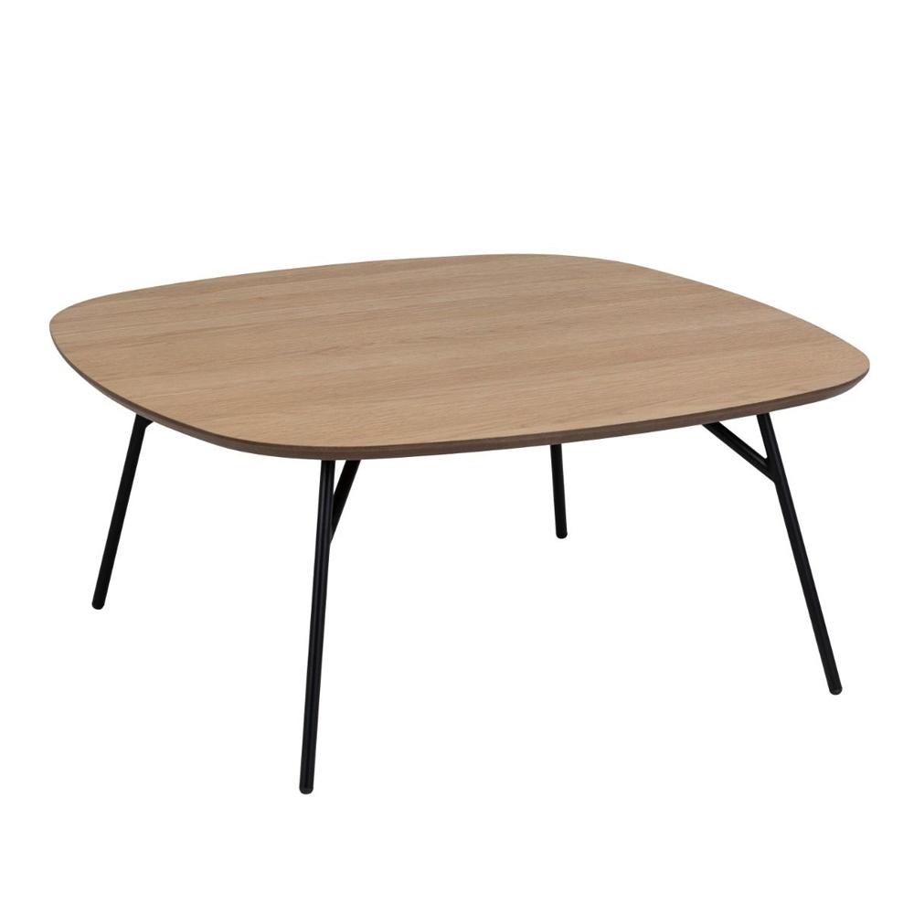 Caguas Wooden Square Coffee Table In Oak And Matt Black